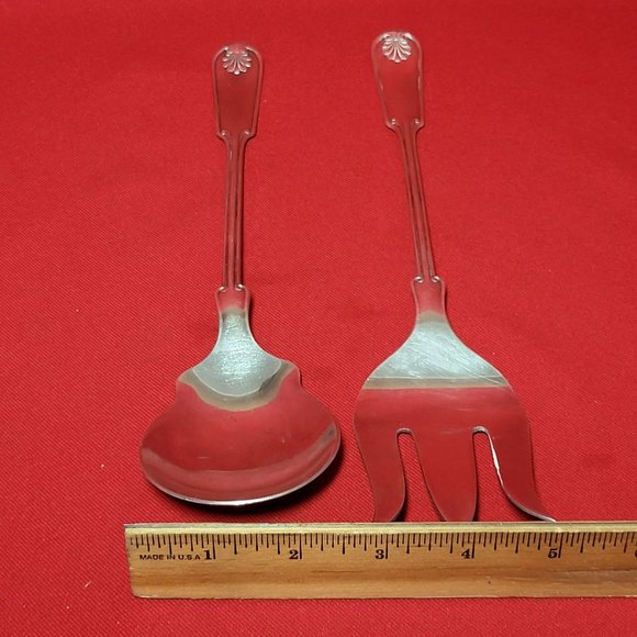 Frank M Whiting Fine Silverplate Serving Spoon & Fork Set - Picture 7 of 11